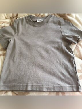 COS Clean Cut T-Shirt in Gray/Beige Size XSmall